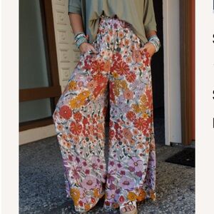 NWT Three Bird Nest Blissful Burst Floral Pants - Purple - L